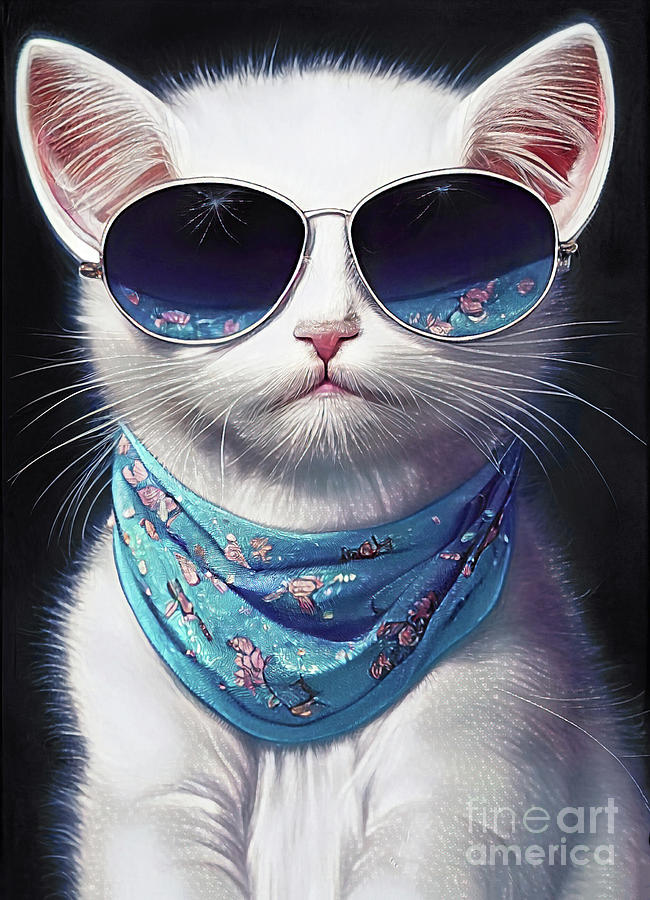 One Cool Cat Digital Art by Tina LeCour - Fine Art America