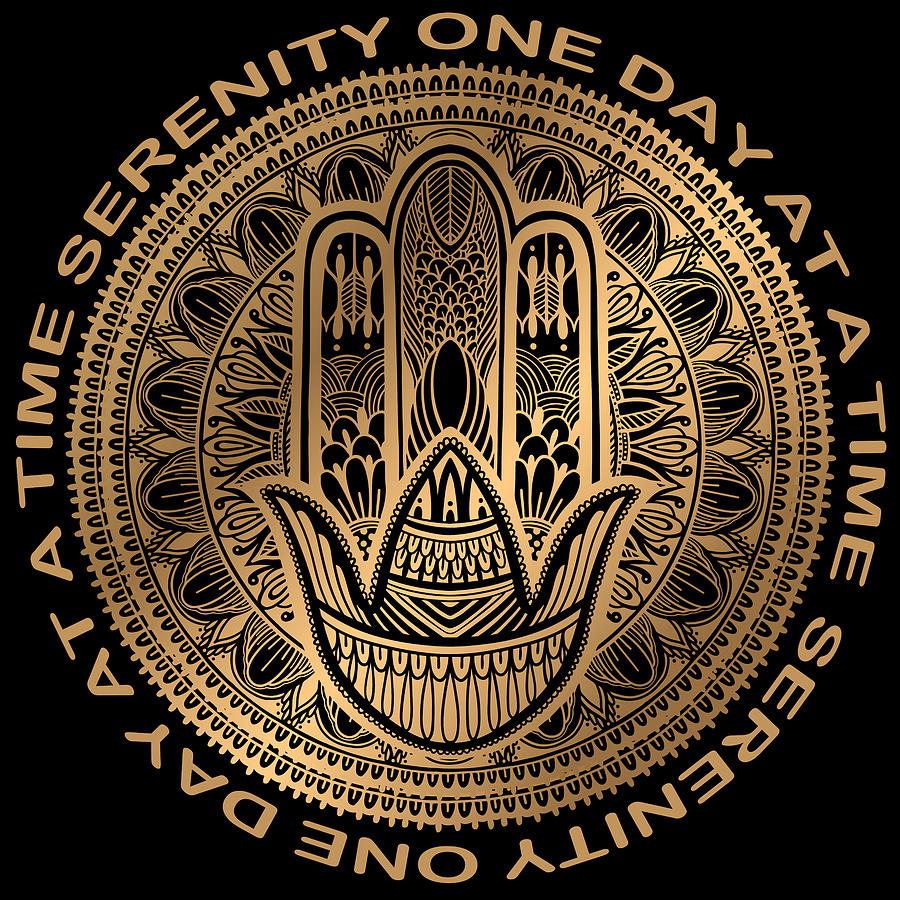 One Day At A Time AA Sober NA Zen Yoga Tee Tees T-Shirt Painting by Tony Rubino