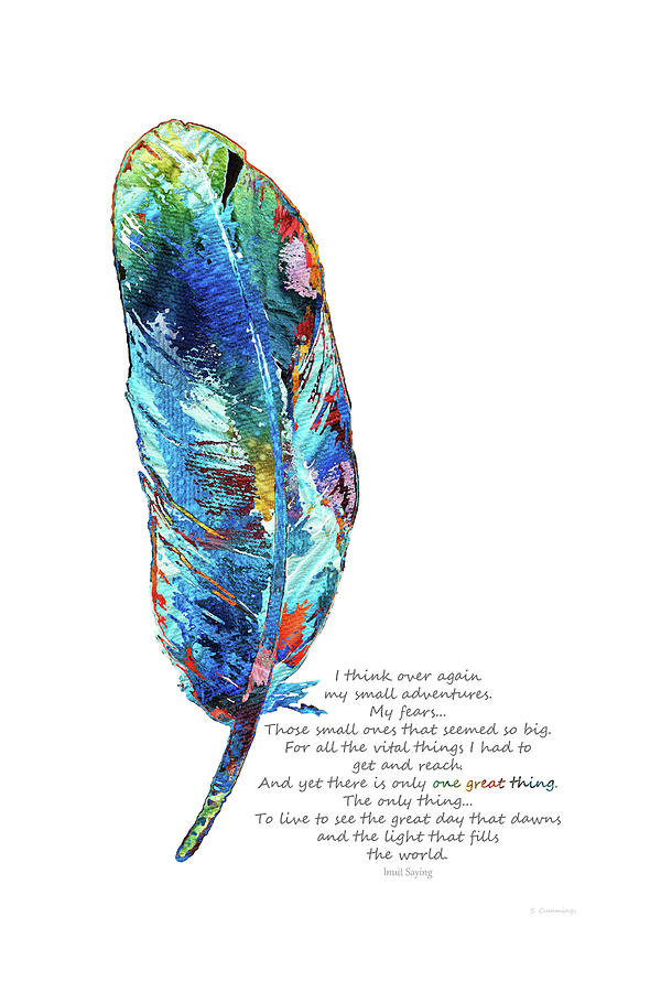 One Great Thing - Native American Feather Art - Sharon Cummings Painting by Sharon Cummings