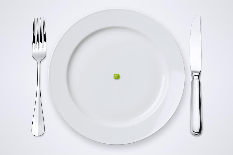 One Green Pea On Plate. Table Setting With Clipping Path. Photograph by Sitade