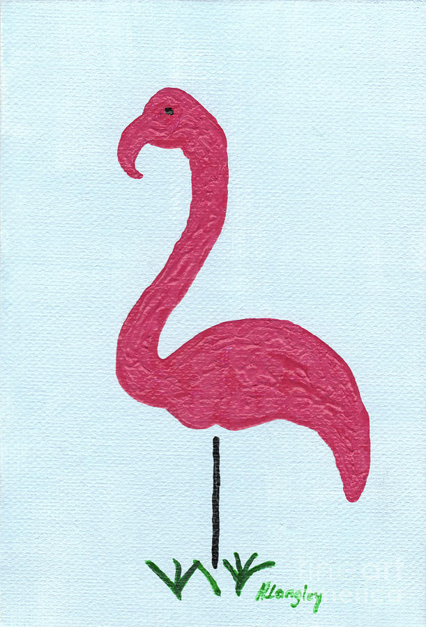 Flamingo Painting - One by Helena M Langley