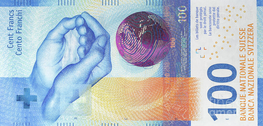 100 Photograph - One hundred swiss franc banknote  by Roberto Morgenthaler