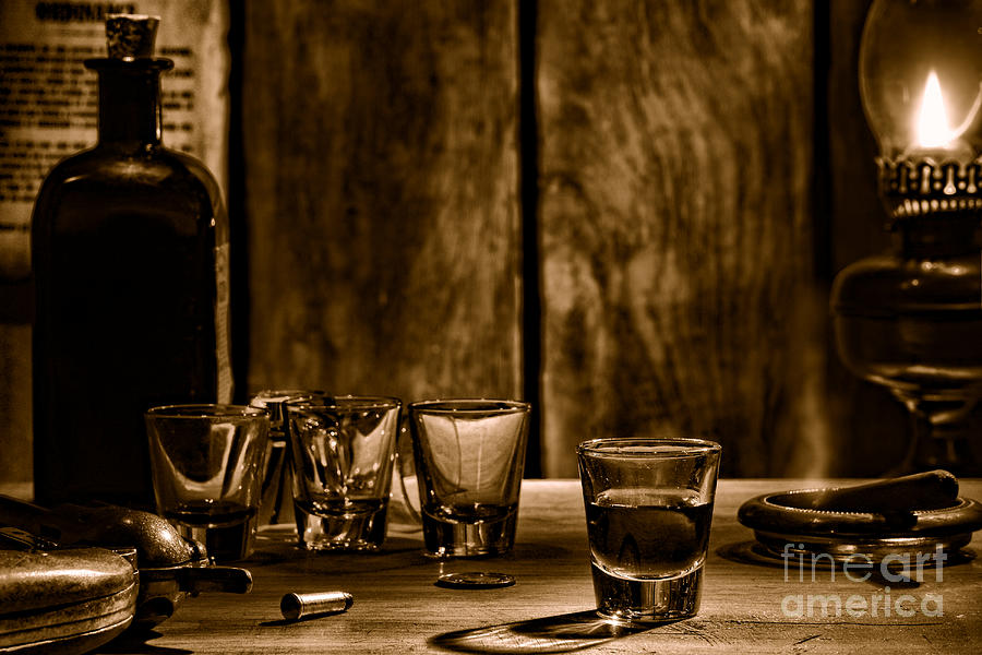 One Last Drink - Sepia Photograph by Olivier Le Queinec