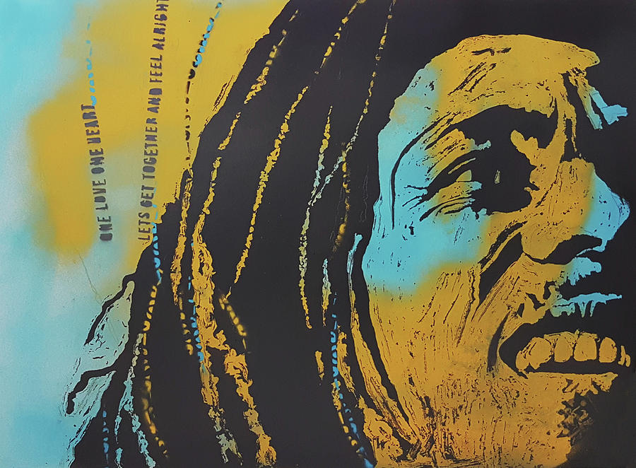 One Love - Bob Marley Painting by Paul Lovering