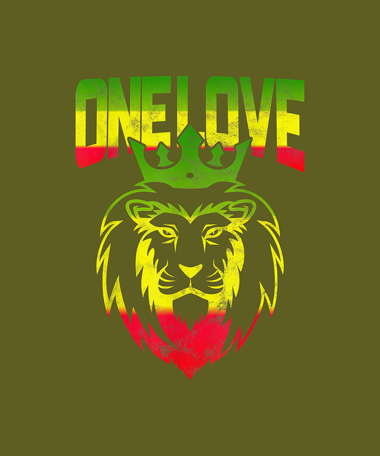 One Love Rasta Lion Jamaican Pride Reggae African Digital Art By Ras Kira