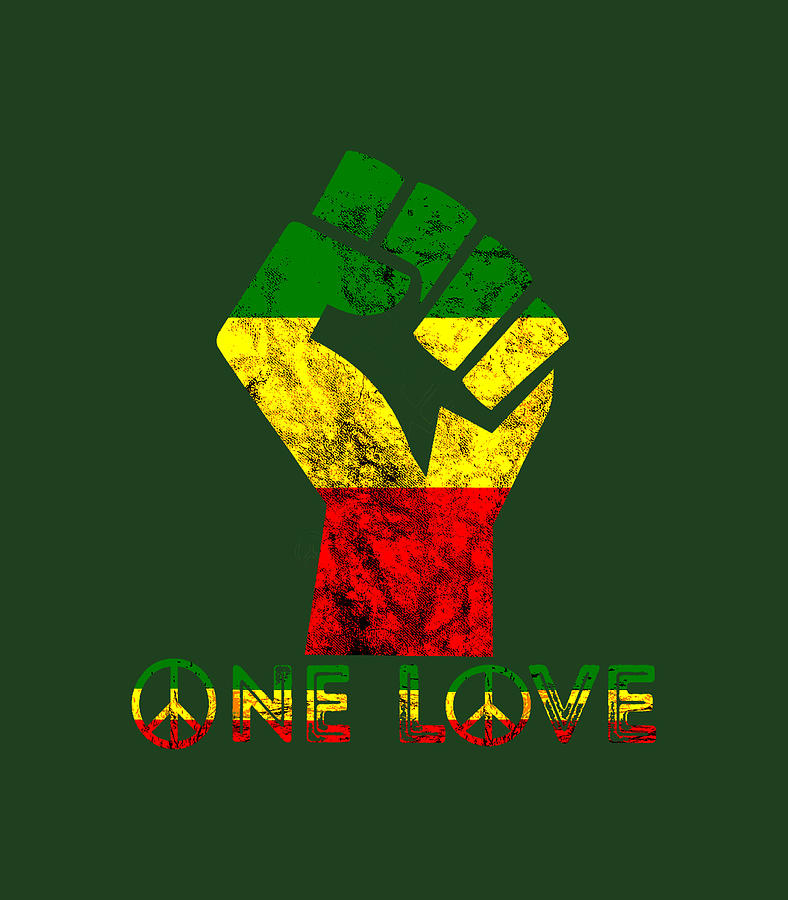 One Love Reggae Fist Rasta Reggae Music Jamaica Rastafari Digital Art By Eshan Eleano Fine Art 4486