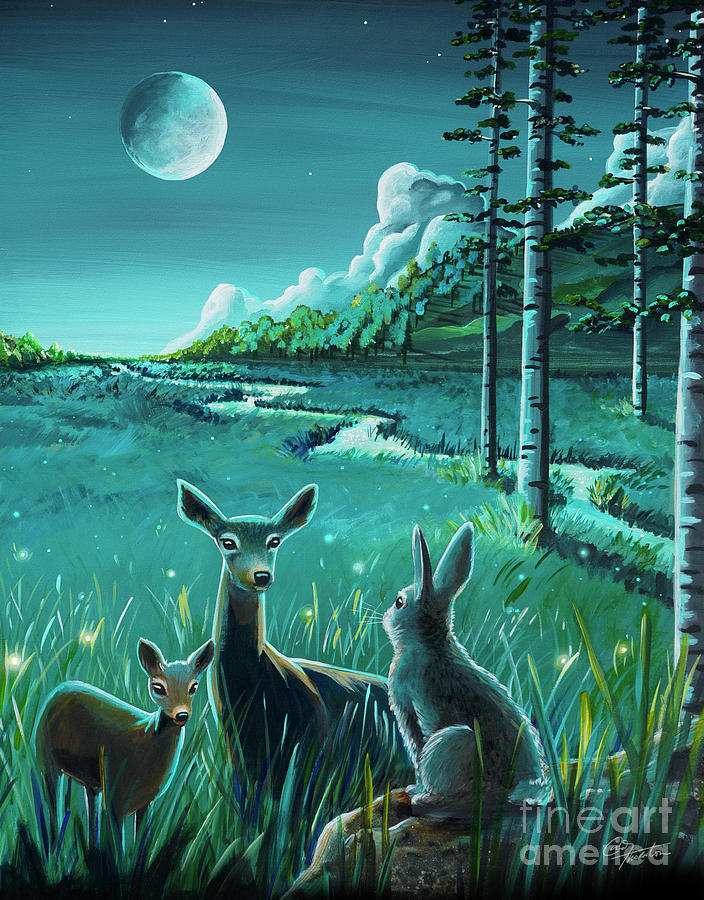 One Night In The Meadow Painting by Cindy Thornton