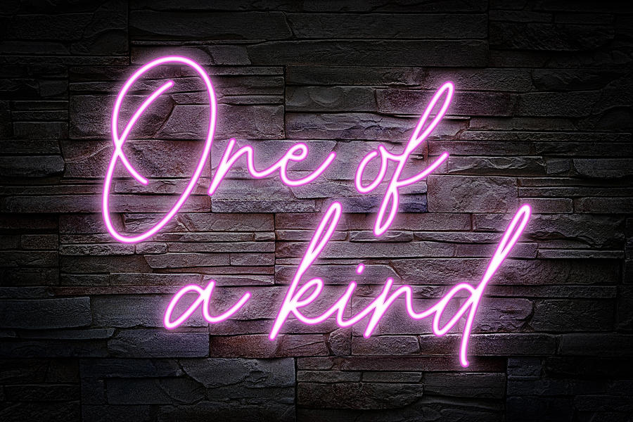 One Of A Kind Neon On Brick Photograph by Ricky Barnard