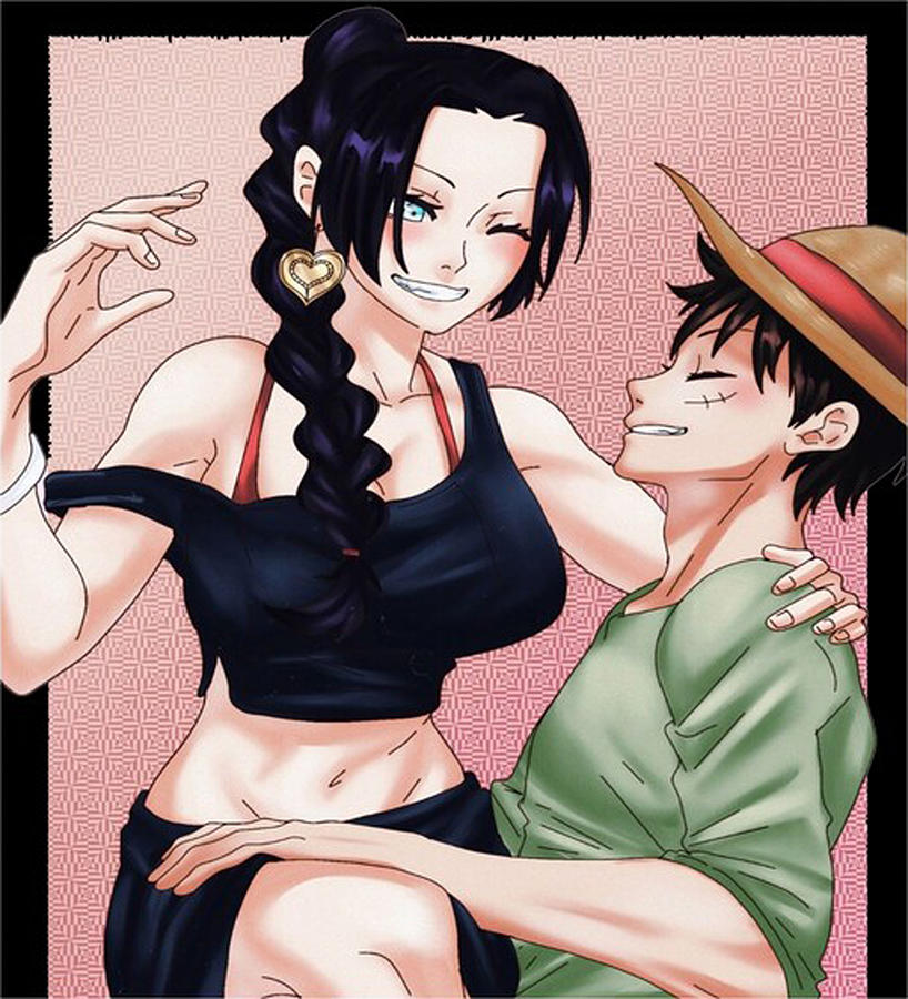 One Piece Monkey D Luffy And Boa Hancock Digital Art by Boby