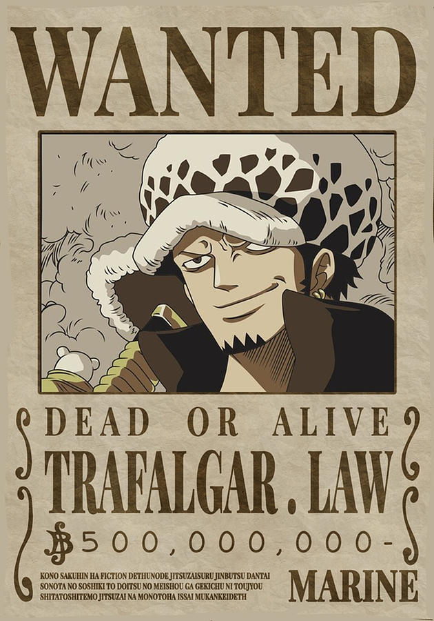 One piece - Trafalgar Law wanted Digital Art by William Stratton