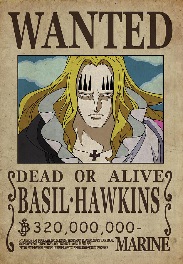 One Piece Wanted Poster - BASIL HAWKINS Digital Art by Niklas Andersen -  Pixels Merch