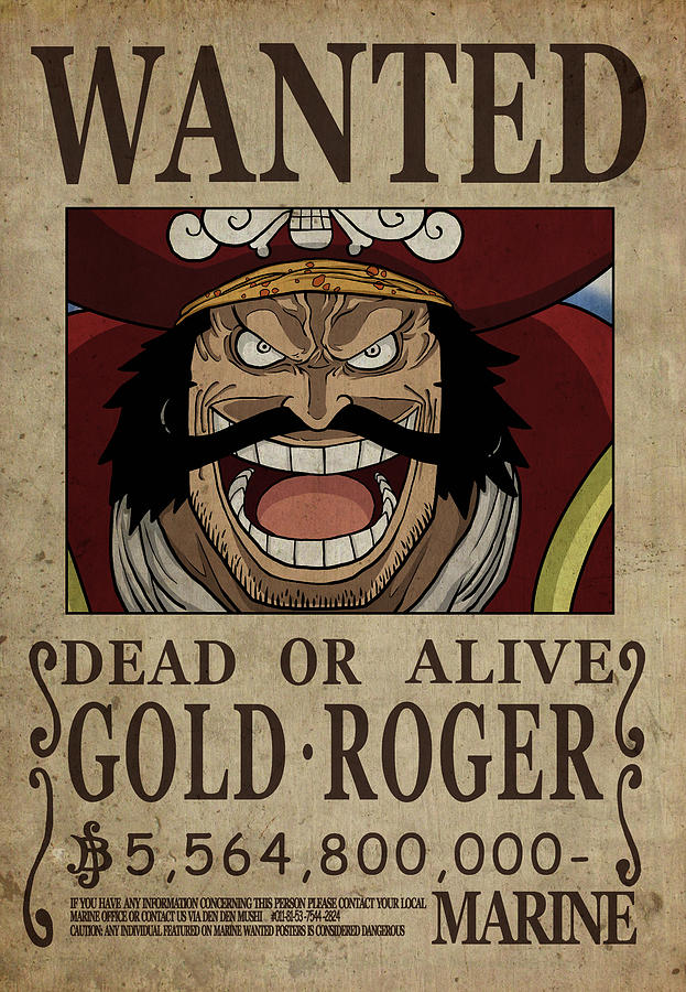 One Piece Wanted Poster - GOL D ROGER Digital Art by Niklas Andersen - Fine  Art America