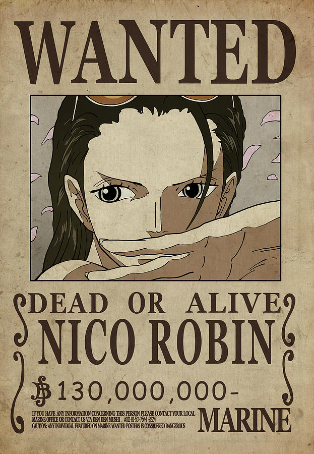 Robin Digital Art - One Piece Wanted Poster - ROBIN by Niklas Andersen