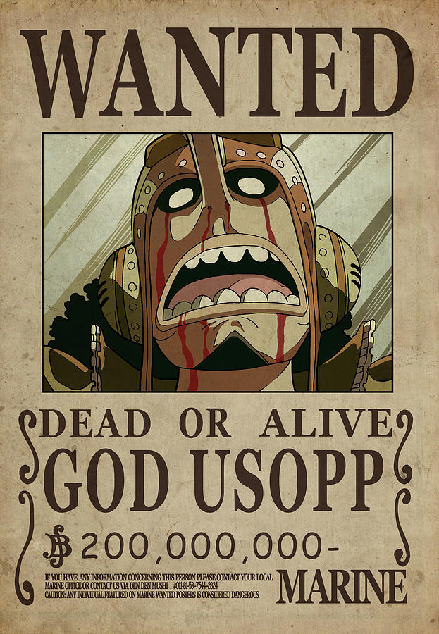 One Piece Wanted Poster - USOPP Digital Art by Niklas Andersen - Pixels
