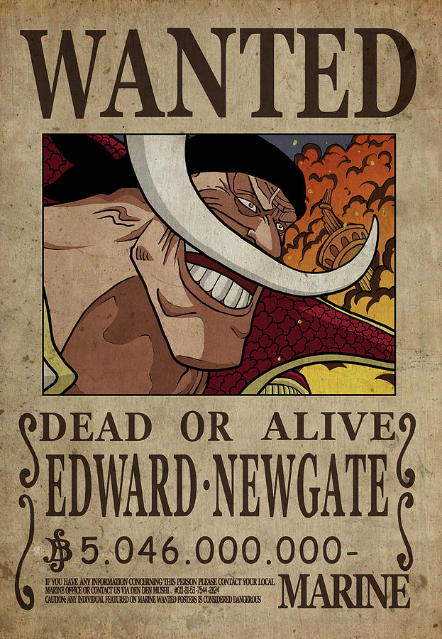One Piece Wanted Poster - WHITEBEARD Digital Art by Niklas Andersen - Fine  Art America