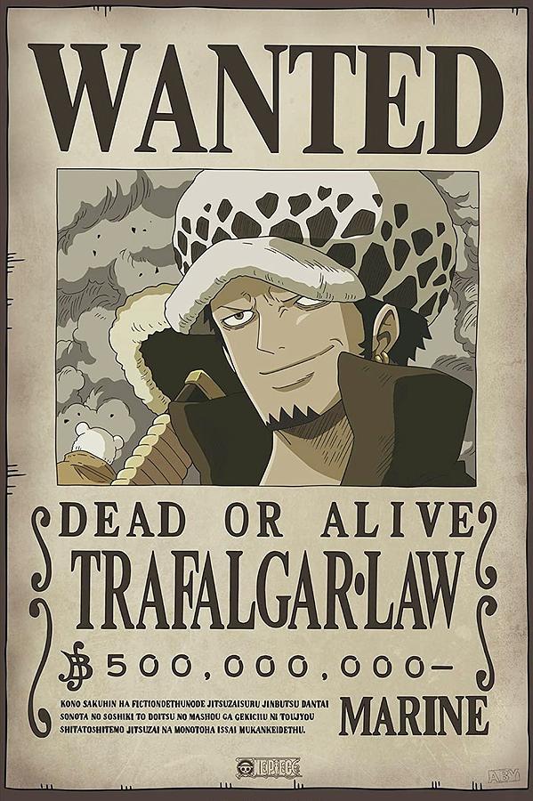 One piece - WANTED Trafalgar Law Digital Art by Jose Alberto - Fine Art ...