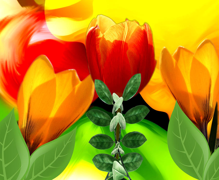 One Red Tulip Digital Art by Gayle Price Thomas