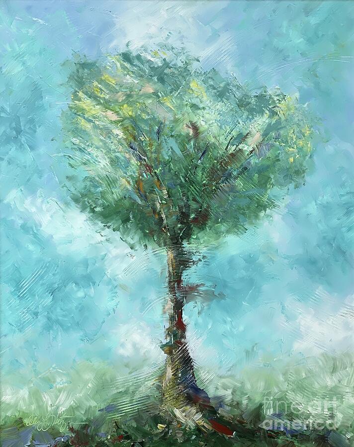 Tree Painting - One Tree by Alan Metzger