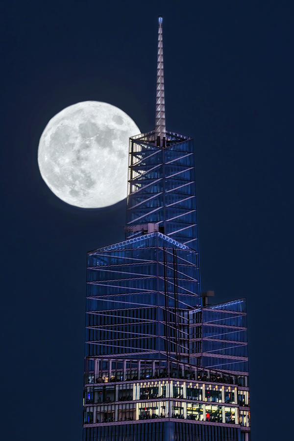One Vanderbilt Moon In NYC Photograph by Susan Candelario