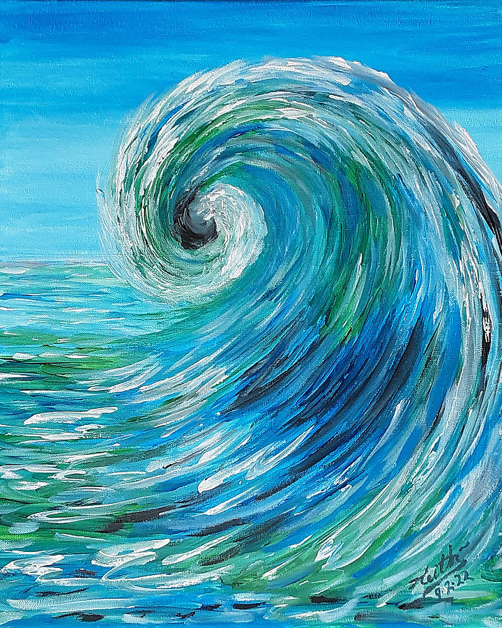Wave Painting - One Wave by Keith Piccolo