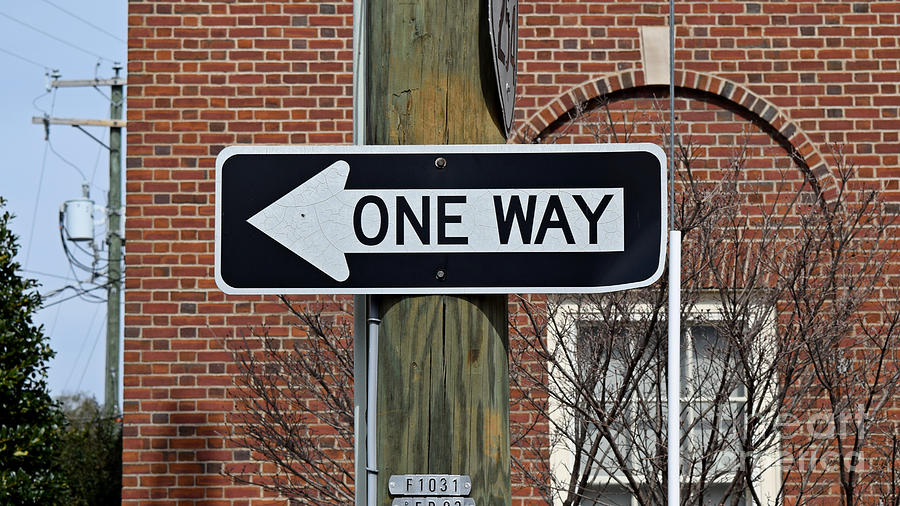 One way sign on West Frederick Street Photograph by Ben Schumin - Fine ...