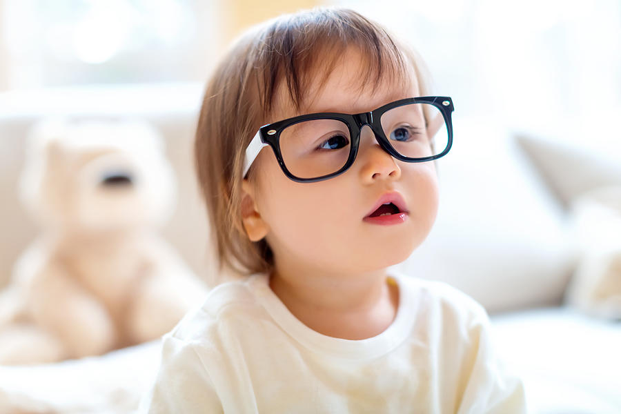 One year old toddler boy with eyeglasses Photograph by Melpomenem