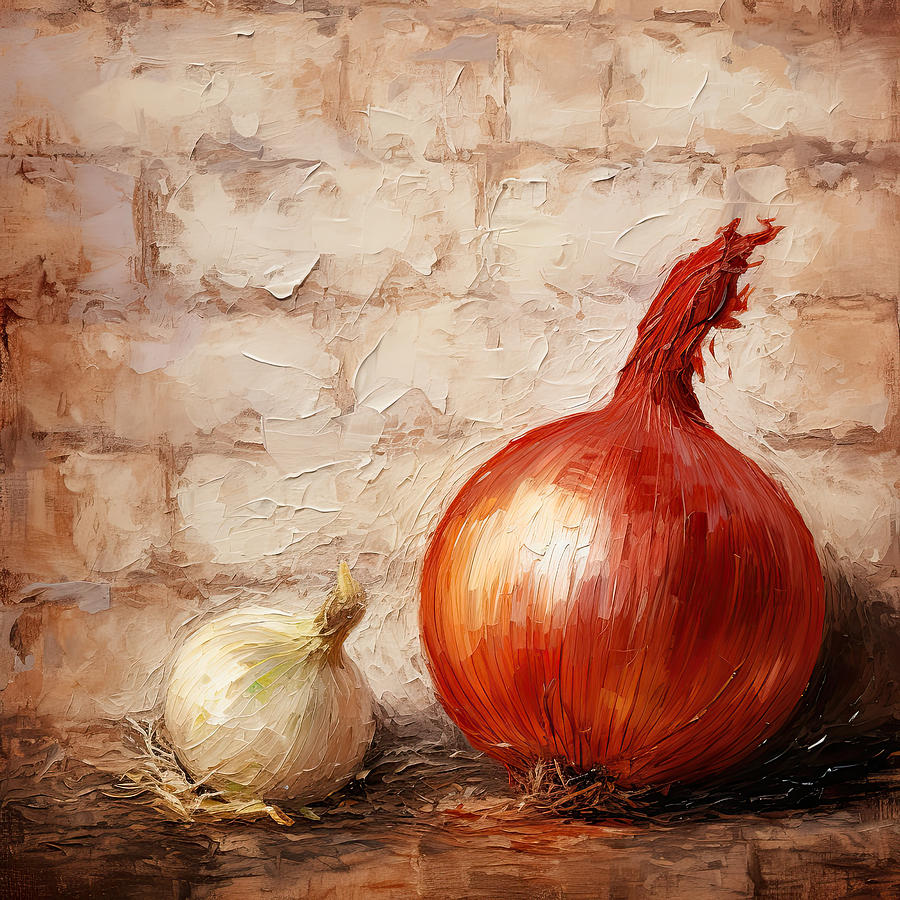 Onion Digital Art - Onion and Garlic Art by Lourry Legarde