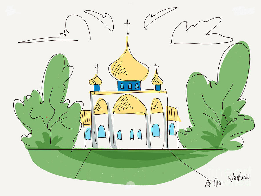 Onion Dome sketch Digital Art by Abraham Fillar Fine Art America