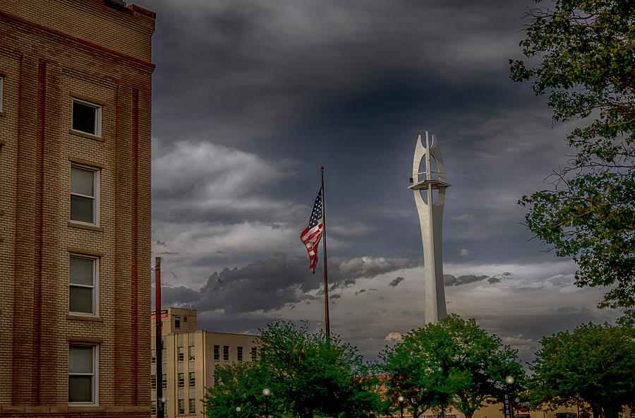 Onion Tower and Flag Photograph by Laura Terriere