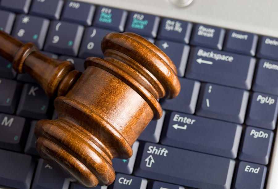 Online Auction Concept with Gavel on Laptop Photograph by BanksPhotos