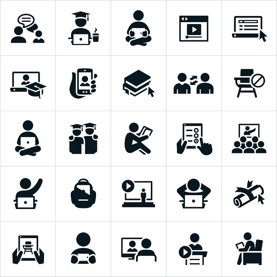 Online Learning Icons Drawing by Appleuzr