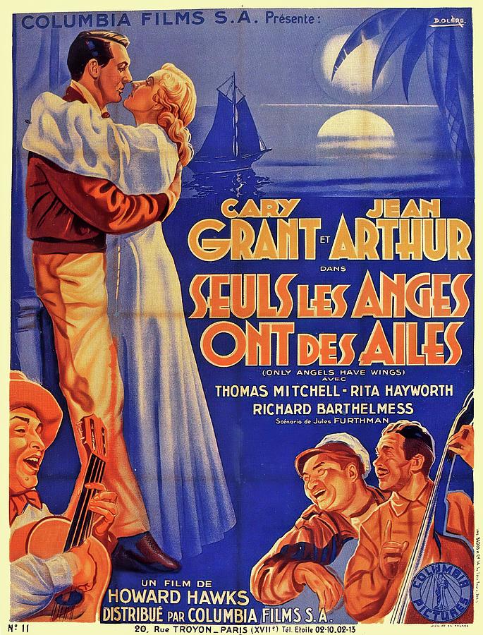 Cary Grant Mixed Media - Only Angels Have Wings - 1939 by Movie World Posters