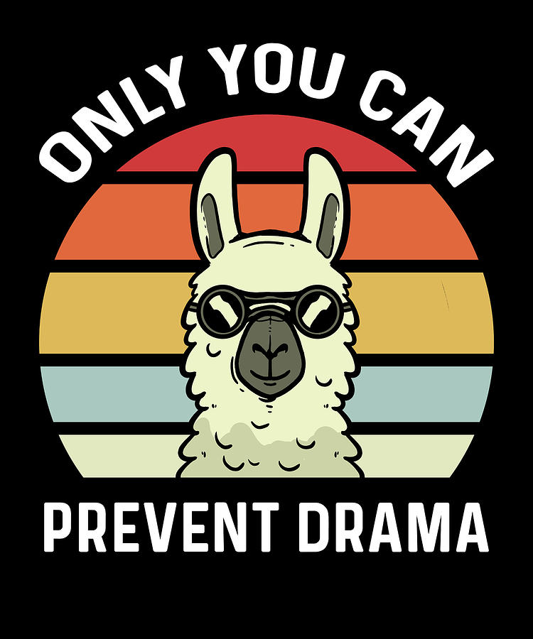 Only You Can Prevent Drama Llama Vintage Retro Zen Painting by Amango  Design - Pixels