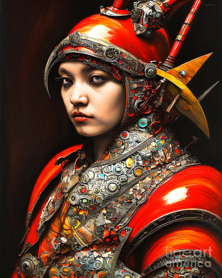 Onna Musha Female Samurai 20221231b Mixed Media by Wingsdomain Art and Photography