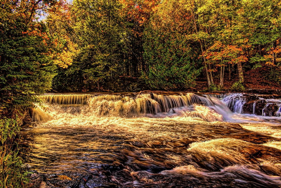 Ontonagon River Bathed In Autumn Sunshine Photograph by Dale Kauzlaric