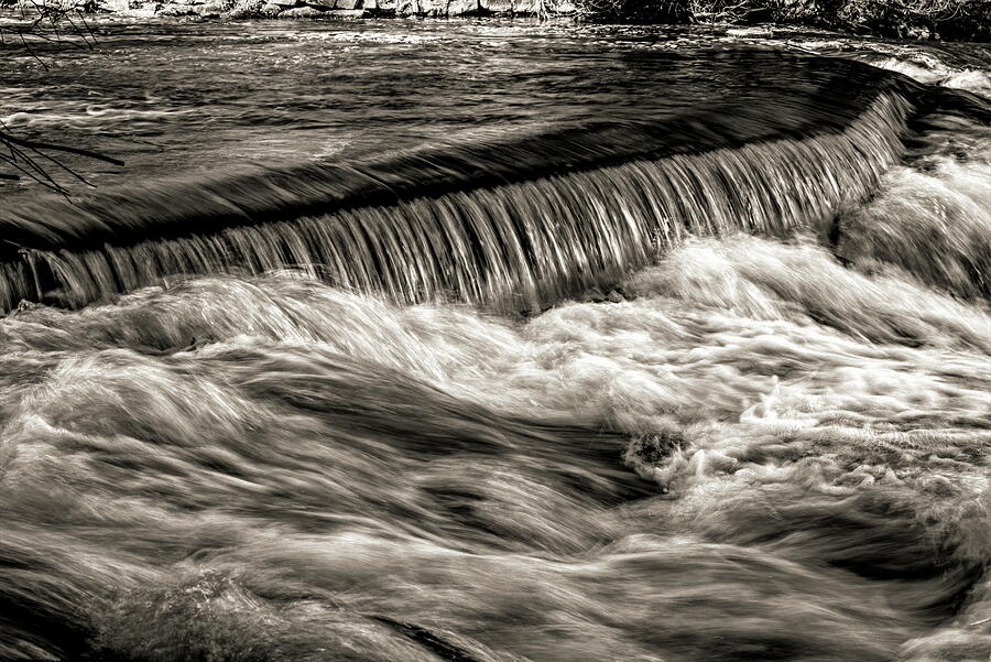 Ontonagon River Gentle Falls BW Photograph by Dale Kauzlaric