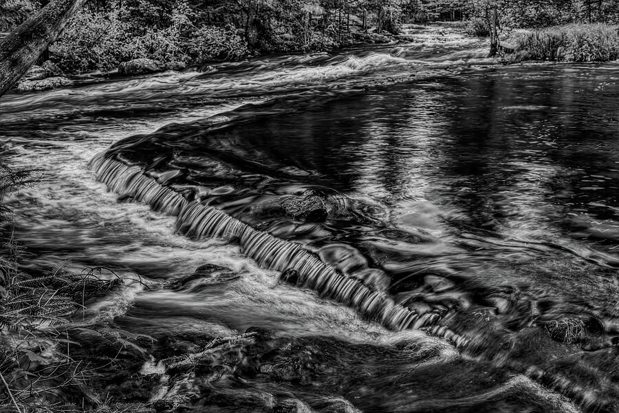Ontonagon River Placid Falls BW Photograph by Dale Kauzlaric