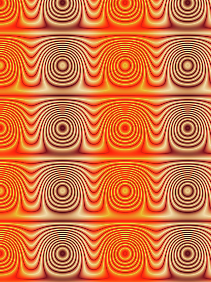 Op Art 01 Orange and Brown Circles Digital Art by Matthias Hauser