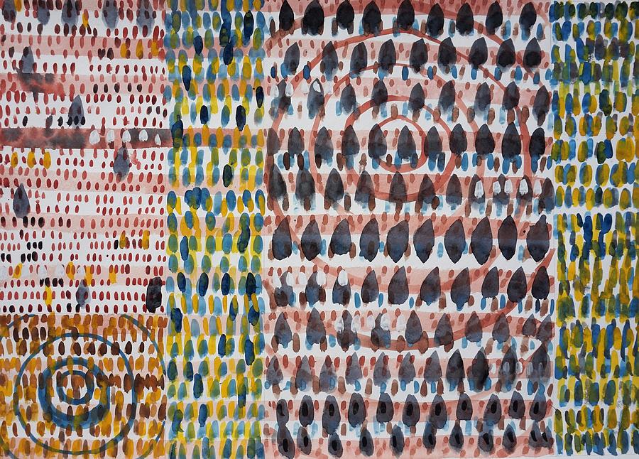 Abstraction Painting - Op Art Abstraction With Spiral by Bruce Black Abstraction Painting - Op Art Abstraction With Spiral by Bruce Black