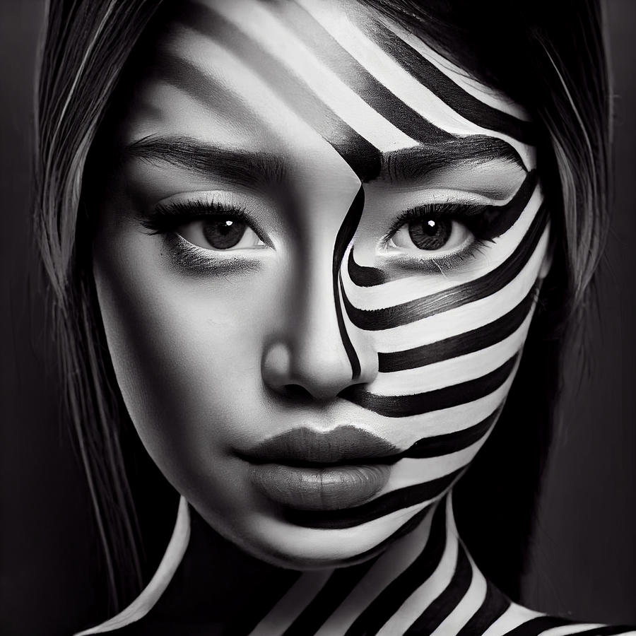 Op Art Portrait I Digital Art by David April - Fine Art America