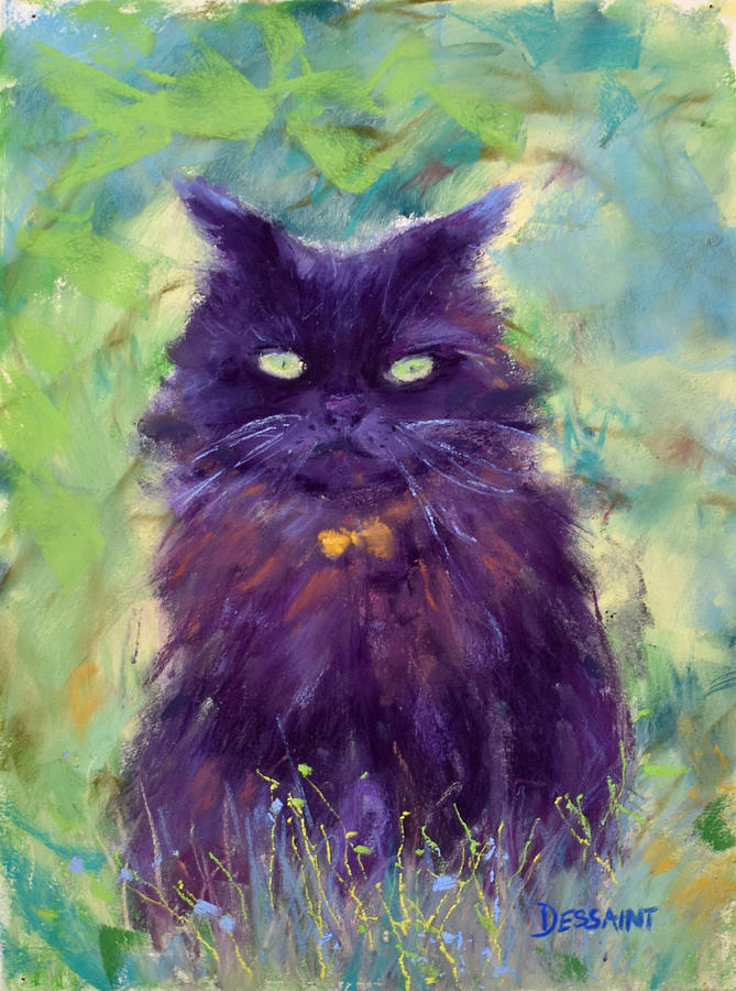 Cat Painting - O.p. by Linda Dessaint