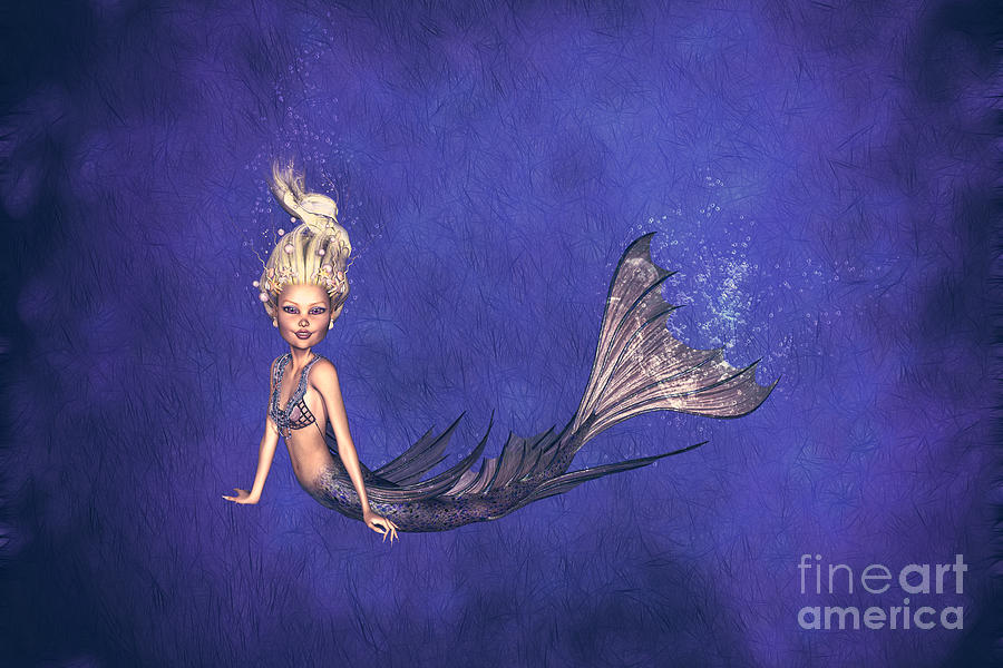 Mermaid Digital Art - Opal Mermaid by Two Hivelys