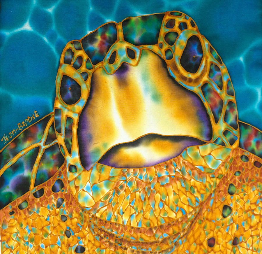 Opal Sea Turtle Head Painting by Daniel Jean-Baptiste