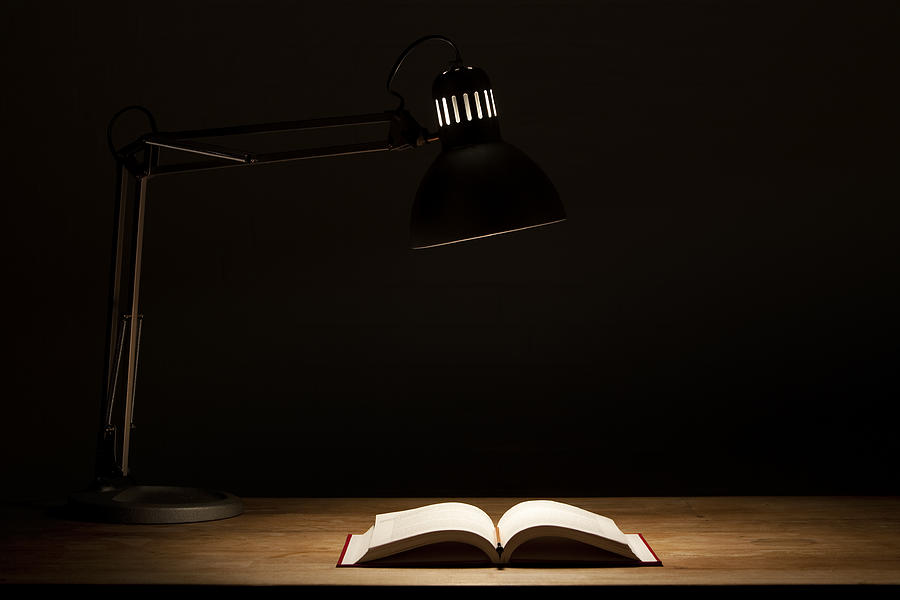 Open Book by Lamp Light Photograph by LdF