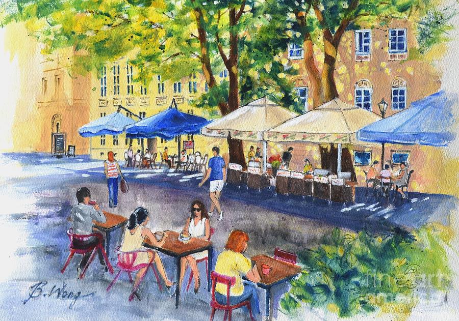Open cafe #3 Painting by Betty M M Wong
