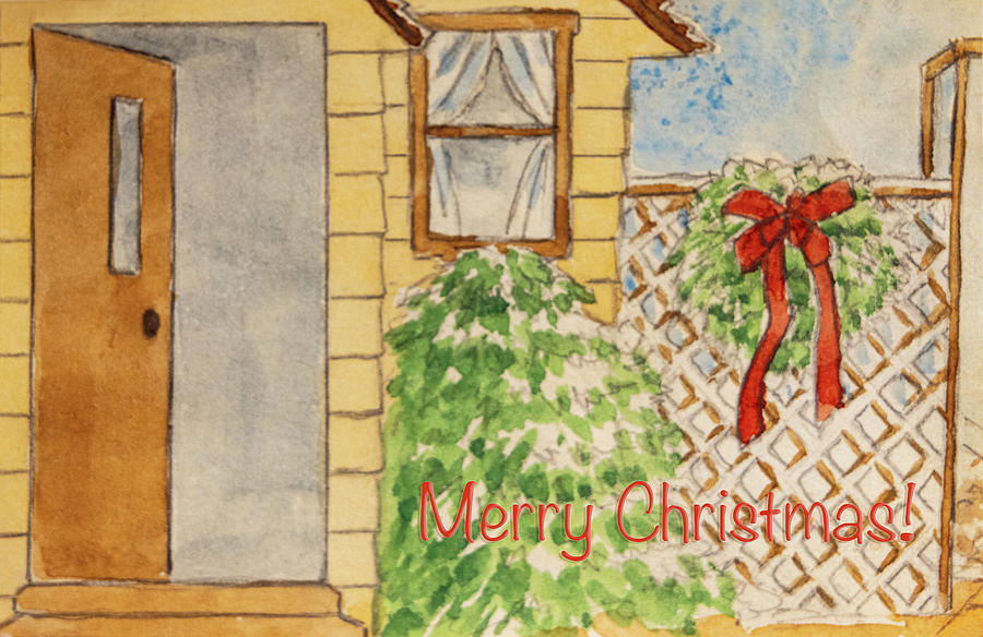 Open Door Merry Christmas  Mixed Media by Patti Deters