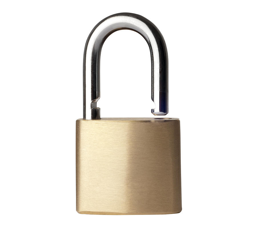 Open gold padlock with a clipping path Photograph by P1images