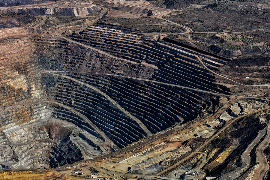 Open Pit Copper Mine at Bagdad Arizona Photograph by Gene Lee
