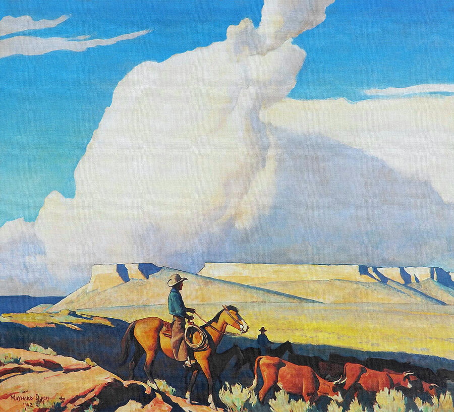 Horse Painting - Open Range by Maynard Dixon 1942 by Maynard Dixon