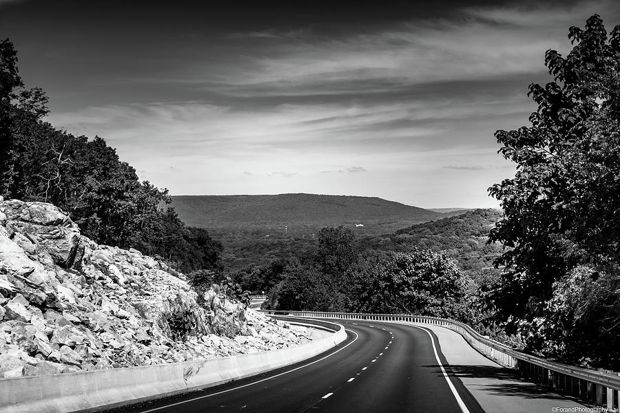 Nature Photograph - Open Road BW by Debra Forand